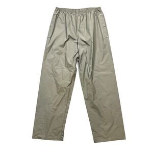 Vintage Columbia Rain Pants Men XL Extra Large Grey Elastic Waist Waterproof PVC